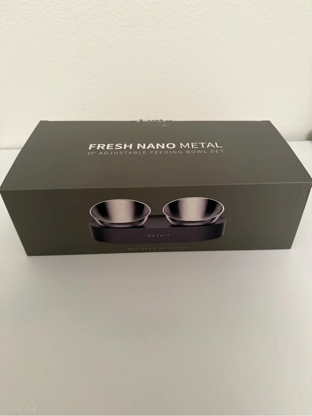 Pet Bowl Set Stainless Steel Double Bowls PETKIT- Silver New In Box